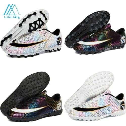 New Childrens Boys And Girls Non-slip Breathable Shock Absorption Microfiber Surface Low-top Football Shoes Size 32—45
