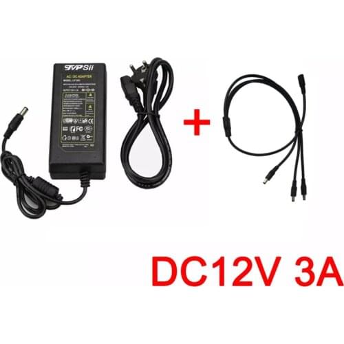 DC 12V 3A Monitor Power Supply Surveillance Camera Waterproof Power Adapter For Ip Camera /AHD Camera/CCTV Camera