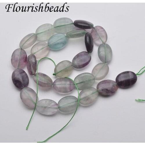 Wholesale 12X16mm Natural Flourite Gemstone Smooth Stone Oval Shape Loose Beads Fit Jewelry Necklace Bracelet Making