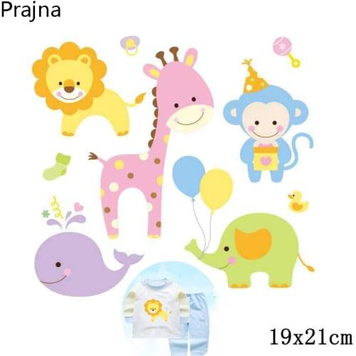 Prajna Cartoon Patch Animal Clothing Patches Thermal Transfer Patches For Jeans Backpack Patches Bird Stripe Applique F