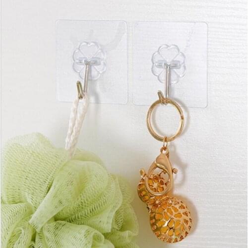 Transparent Wall Hook Strong Self Adhesive Waterproof Multi-Purpose Hooks for Bathroom Kitchen