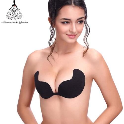 Sexy Push Up Strapless Brassiere Seamless Invisible Silicone Sticky Bra Strapless Bras For Women Push Up Wedding Bra Cups