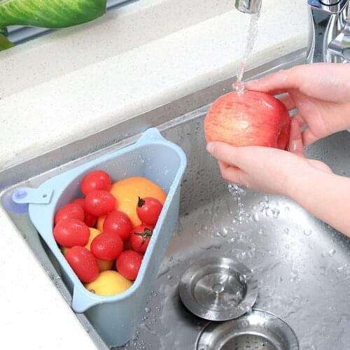 Triangular Sink Strainer Drain Basket Place Vegetable Fruit Tool Kitchen Supplies Storage Rack Convenience