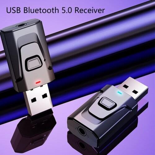 USB Bluetooth-compatible 5.0 Transmit Receiver Mic EDR Adapter Dongle 3.5mm AUX for TV PC Headphones Home Stereo Car HIFI Audio