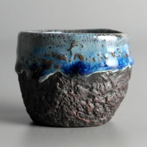 Vintage ceramic tea cup Coarse pottery teacup for puer teacups porcelain small tea bowl drinkware handmade home decor