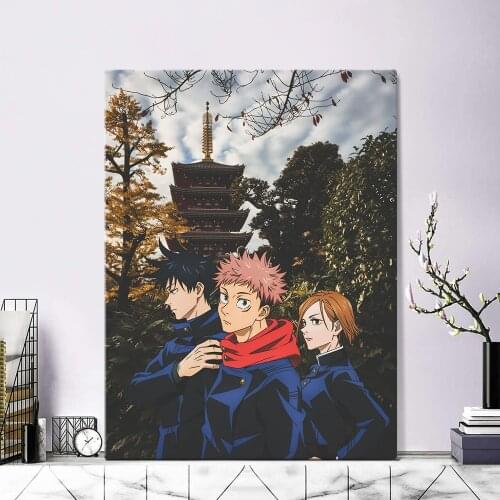 Yuji Megumi Nobara Jujutsu Kaisen Anime Home Decor Canvas Posters Prints Decoration Art Wall Pictures Living Room Painting