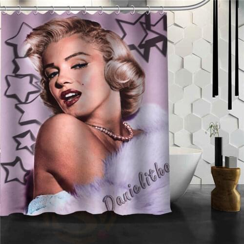 Custom Marillyn Monroe shower curtain Shower Curtains Bathroom Mildewproof Polyester Curtains Waterproof Fabric with Hooks