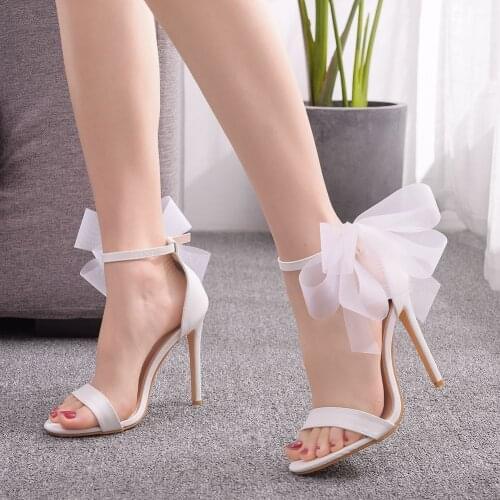 2021 Fashion Sexy Big Bow Pointed Toe 11CM High Heels Sandals Shoes Woman Ladies Wedding Party Pumps Dress Shoe