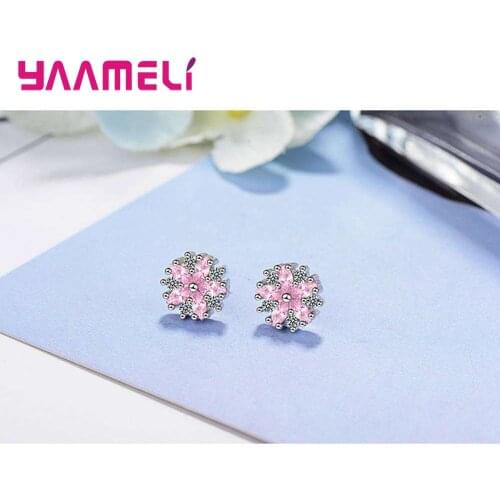 YAAMEL Sweet Design 925 Silver New Hot Fashion Popular Luxury Crystal Zircon Stud Earrings Elegant Earrings Jewelry For Women