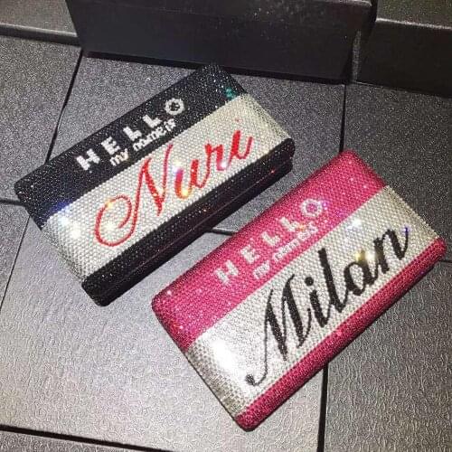 Women Mini letter Clutch bags Evening Bag Luxury Crystal Bridal Wedding Purse Fashion Cocktail Party Diamond Minaudiere Handbag