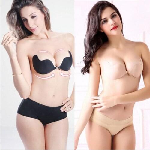 Women Sexy Push Up Silicone Front Closure Invisible Bra for wedding