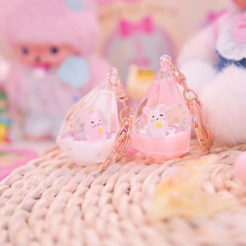 1pc Creative Drifting Mouselet Key Ring Chains Holder Crystal Bag Buckle Pendant For Car Keyrings KeyChains