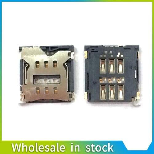 100% new Replacement 2pieces sim card socket holder reader socket tray slot module for iphone 4 5 6