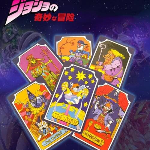 31pcs JoJo Bizarre Adventure Tarot Card Anime Cosplay Prop 22 Grand Akana 9 Royal Gods Tablecloth Drawstring Pocket Dropship