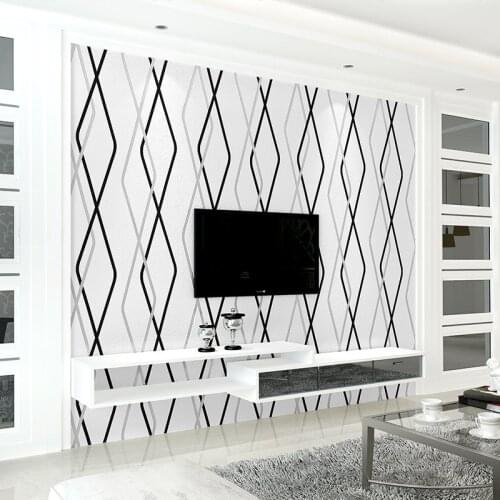3D Geometric Curve Stripe TV Background Wallpaper Thickened Non Woven Bedroom Living Room Wall Decorative Wallpaper Wall Clothe