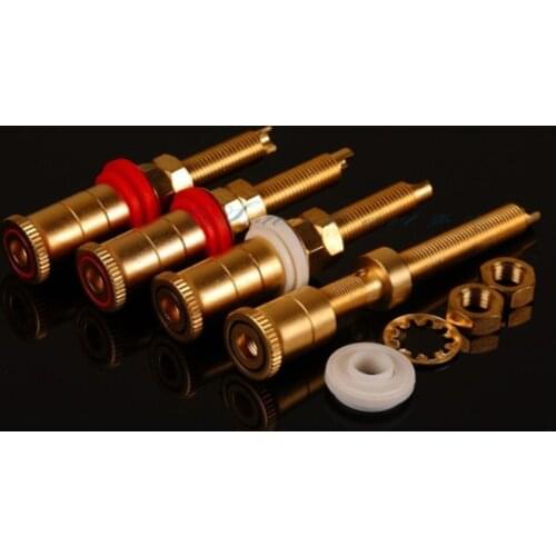 4pcs/set Gold Plated Copper Speaker Binding Posts Terminal Connectors WBT style