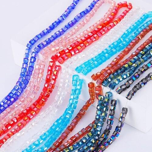 6MM Cube Glass Super Shining White Loose Beads Suitable for Jewelry Accessories DIY Production 100 New Fashion Hot Sale