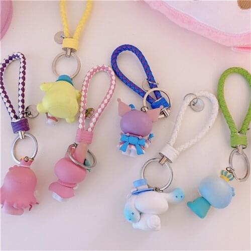 6pcs/set Cute Anime Action figure Keychain Keyring for girls gifts christmas gift
