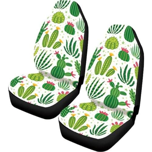 AIMAAO Car seat cover lovely cactus car front seat protector compatible with most cars, SUVs and trucks - 2 pieces