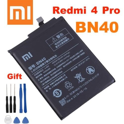 Xiao Mi Original Battery BN40 4100 mAh for Xiaomi Redmi 4 Pro Prime 3G RAM 32G ROM Edition Phone Replacement Batteries + tools