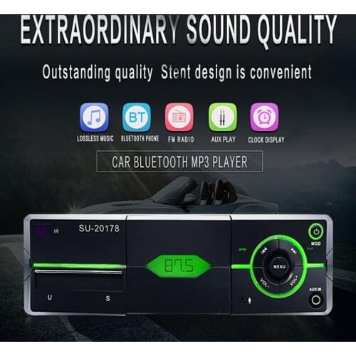 Bluetooth 12V Car Radio MP3 Stereo Player Auto Audio Multifunction Media Player Support FM/USB/SD/AUX with Remote Control
