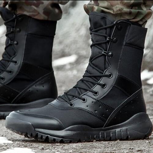 High Quality Canvas Military Boot Men Breathable Desert Shoes Male Combat Tactical Army Boots Waterproof Tacticals Ankle Botas