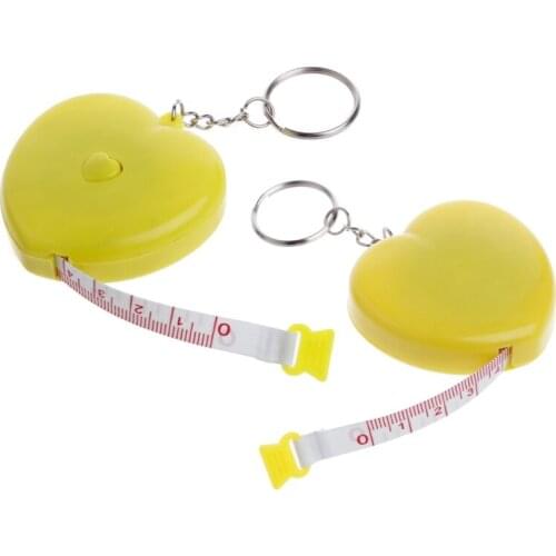 Keychain Portable Retractable Ruler Heart-shaped Tape Measure 1.5m