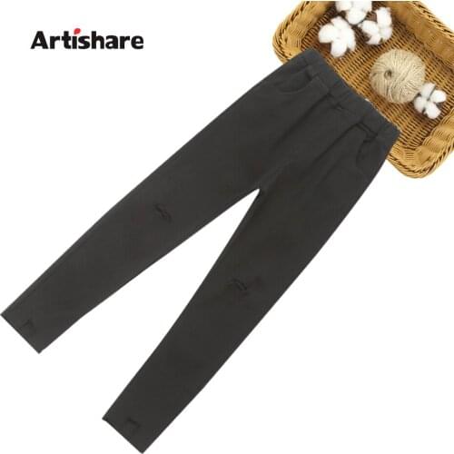 Pants For Girls Big Hole Girl Pants Children Casual Style Children Pants Spring Autumn Clothes Girl 6 8 10 12 14