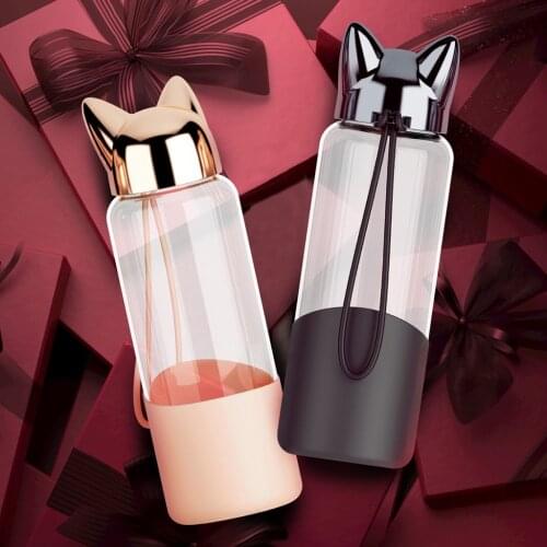 Fox Water Cup Children Super Cute Anti-drop Fairy Simple Korean Edition Glass High Appearance Level Portable Simple Water Cup