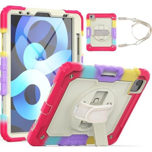 For Ipad air 4 10.9 2020 Pro 11 mini 5 4 Pro 9.7 Air2 10.2 Case Kids Safe Foam Shockproof Shoulder Hand Strap Stand Tablet Cover