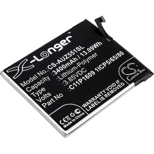 CS 3400mAh/13.09Wh battery for Asus X00DDA,Z00DDA,ZC520KL,ZC553KL,Zenfone 3 Max 5.5,Max C11P1609 1ICP5/65/80