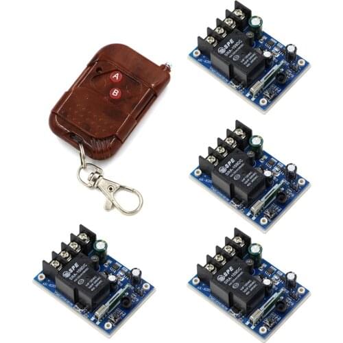 DC 12V-48V Wide Voltage Wireless Remote Control Switch 40A 1CH Relay Receiver Transmitter Learning Code Wireless TX315/433mhz