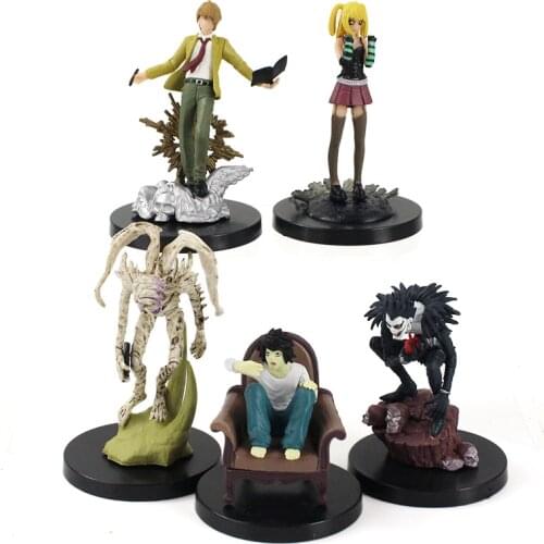 5pcs/lot 7cm-11cm Death Note Figures L Killer Light Yagami Ryuuku Rem Misa Collectible Model Toys
