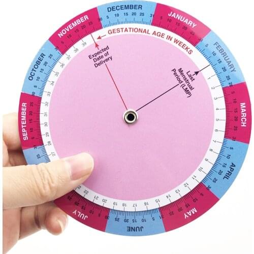 1pcs PVC Gestation Calculator wheel pregnancy goniometer expected date of birth calculator