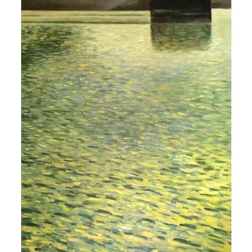 Canvas Oil Painting for Wall Decor Island In lake Atter, Around 1901 Gustav Klimt Painting Classical Handmade