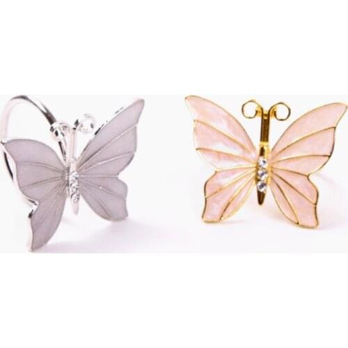 Butterfly Exquisite Napkin Ring Gold Silver European Metal Wedding Party Tissue Buckle Table Decoration SN362