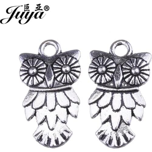 JUYA 20pcs/lot 20x11mm Zinc Alloy Retro Owl Charms Pendants For Women Jewelry Necklace Pendant Bracelet DIY Making Accessories