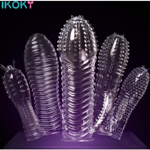 IKOKY Penis Ring Reusable Condom Sex Toys for Men Cock Ring Penis Sleeves Penis Extension Chastity Delaying Ejaculation