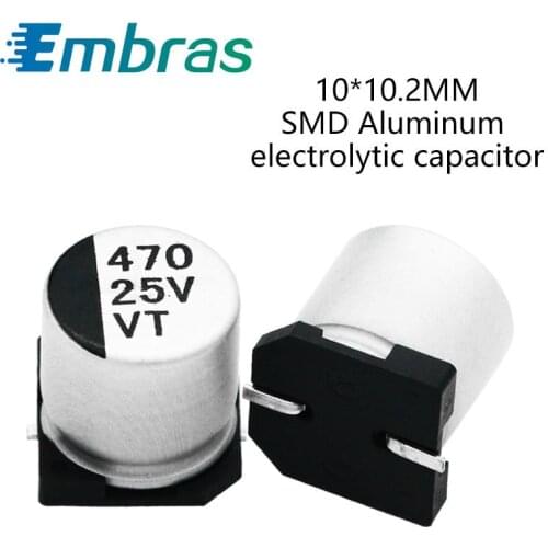 10Pcs 10*10.2 SMD Aluminum Electrolytic Capacitor Kit 16V 100V 400V 50V 220UF 4.7UF 33UF 47UF 1500UF Full Values Assorted Sets
