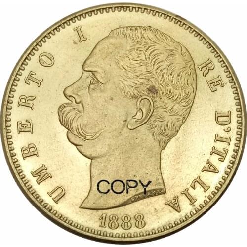Italy Umberto I 100 Lire 1888 R Brass Metal Copy Coin