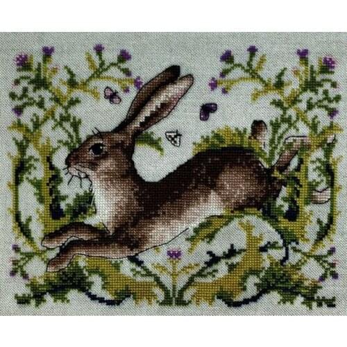 Hot Embroidery The Hare Counted Cross Stitch Patterns Birth Announcements with 100% Cotton Floss & Free Shipping for Wall Decor