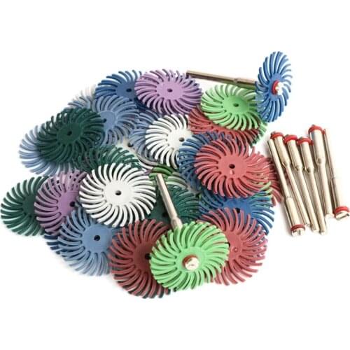 Best 64Pcs 1 Inch Radial Bristle Disc Kit Abrasive Brush 3 and 2.35Mm Shank Detail Polishing Wheel for Rotary Tool Accessories