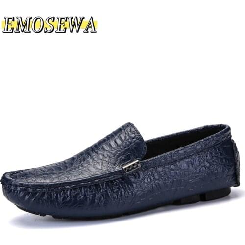 2020 Men Loafers Shoes Spring Summer Soft High Quality Leather Business Men Moccasins Shoes Breathable Driving Shoes Size 38-47