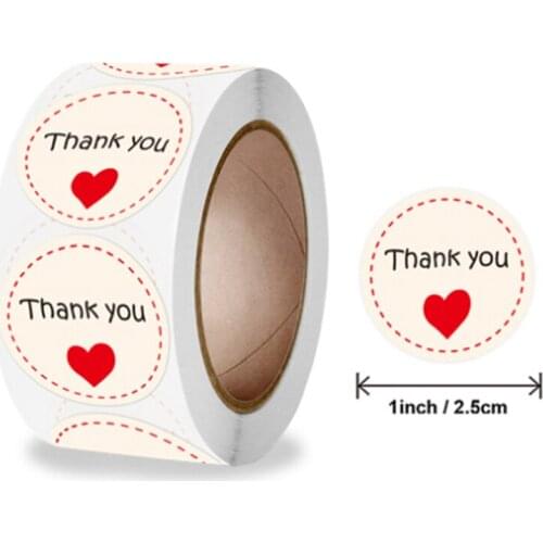 500pcs Thank You Stickers Seal Labels 1inch Gold Foil Paper Decoration Sticker