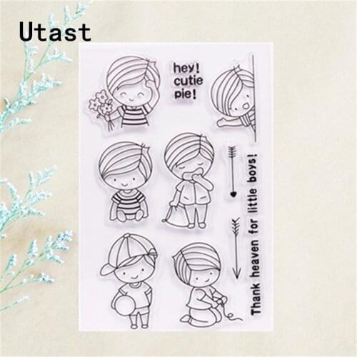 Little Play Chirldren Clear Silicone Stamps /Transparent Rubber Stamp for DIY Scrapbooking /Photo Album Decorative Craft Making