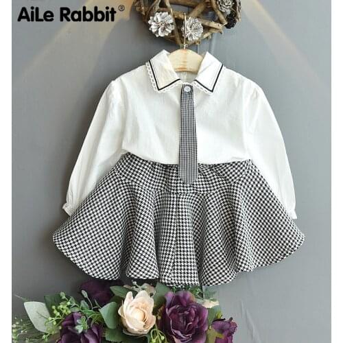 Girls Autumn Suit 2021 New Childrens Fashion Foreign Style Loose Skirt Girl Baby Casual Two-piece Set Fashion