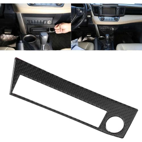 Console Cigarette Lighter Panel Trim Cover Carbon Fiber Decor Fit for Toyota RAV4 2015 2016 2017 2018 2019 Car style