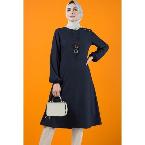 Minahill Necklace Straight Tunic 10147-09 Navy 10147-09