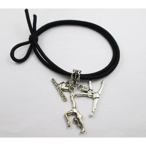 I Love Gymnastic Theme Charm Elastic Hair Bands Ponytail Hair Accessories For Hair And Hand Unisex All Age Birthday Gift