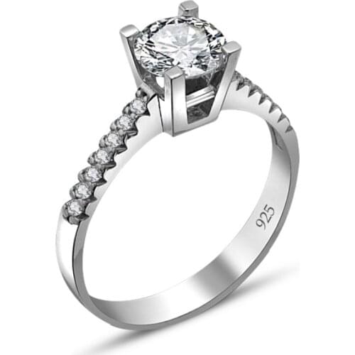 Certified Swarovski Cubic Zirconia Solitaire 925 Sterling Silver Ring